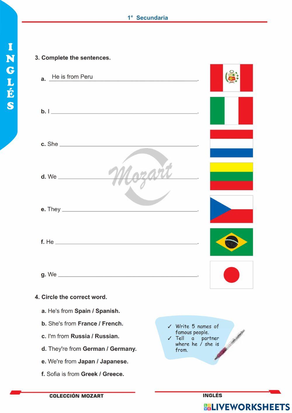 Unidad 1 - ingles 1°