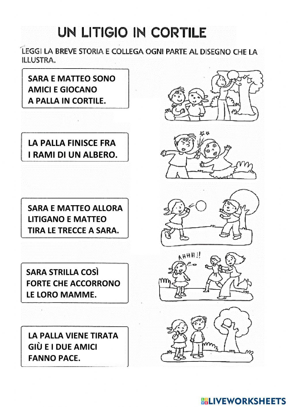 Leggi le frasi e collega al disegno