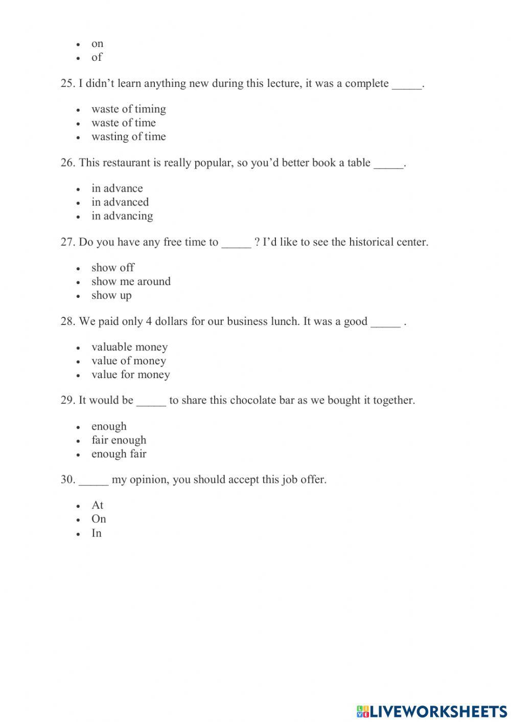 Notes Intermediate (Unit 4,5 - Communication Block, Unit 1 - Grammar Block)