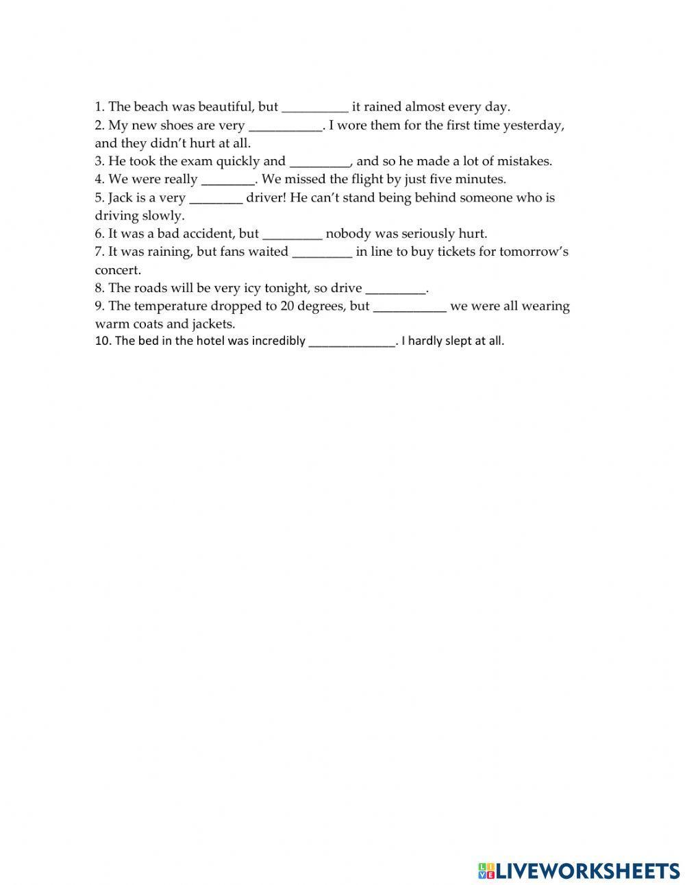 Making adjectives and adverbs