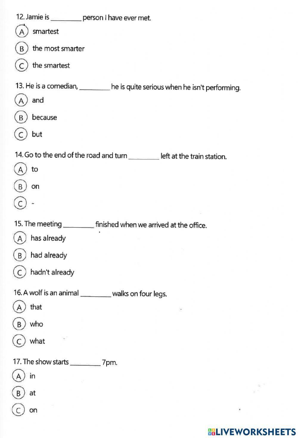 Aptis grammar and vocabulary