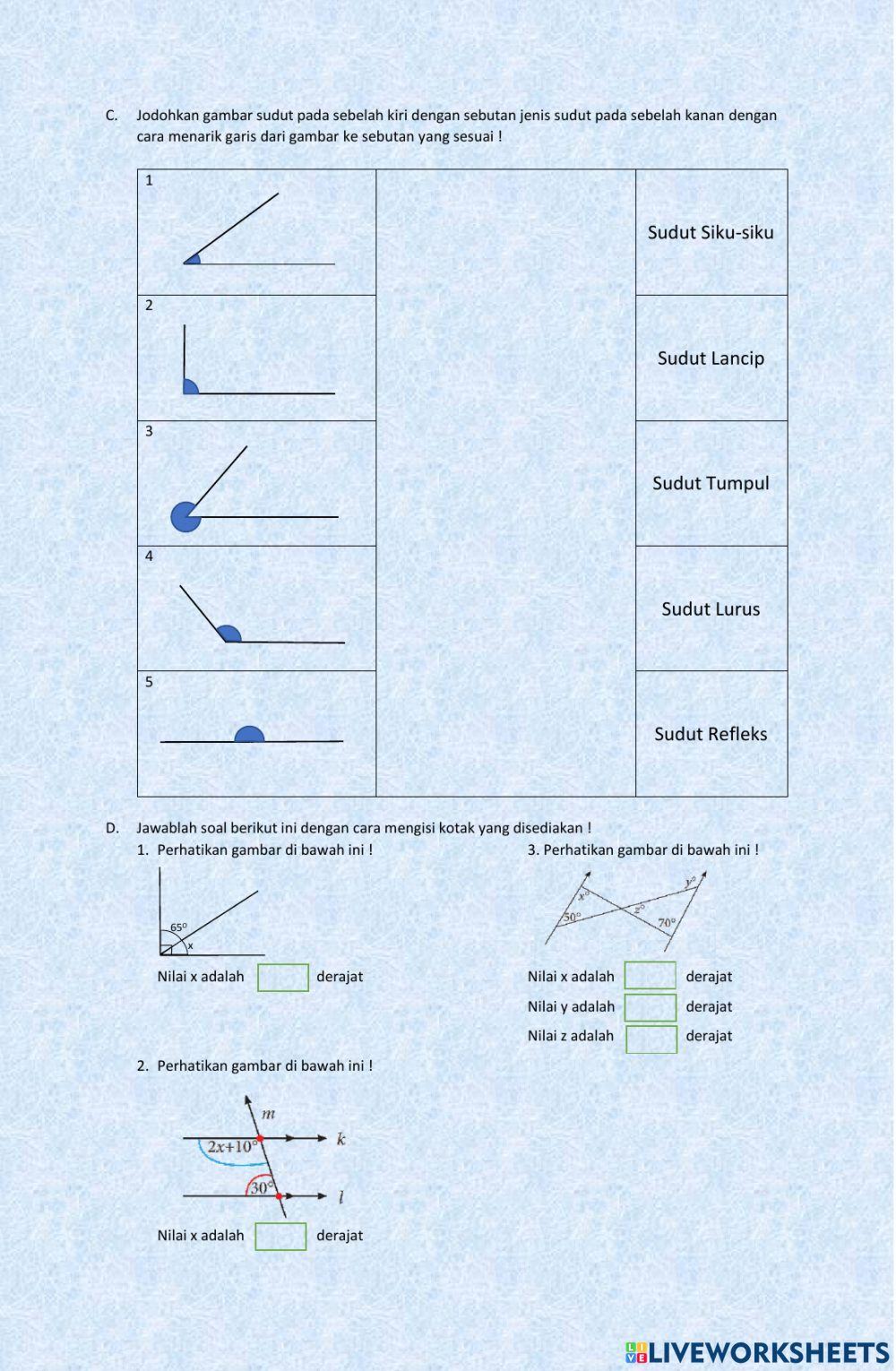 Penilaian garis dan sudut