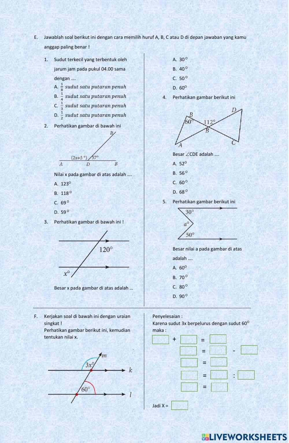 Penilaian garis dan sudut