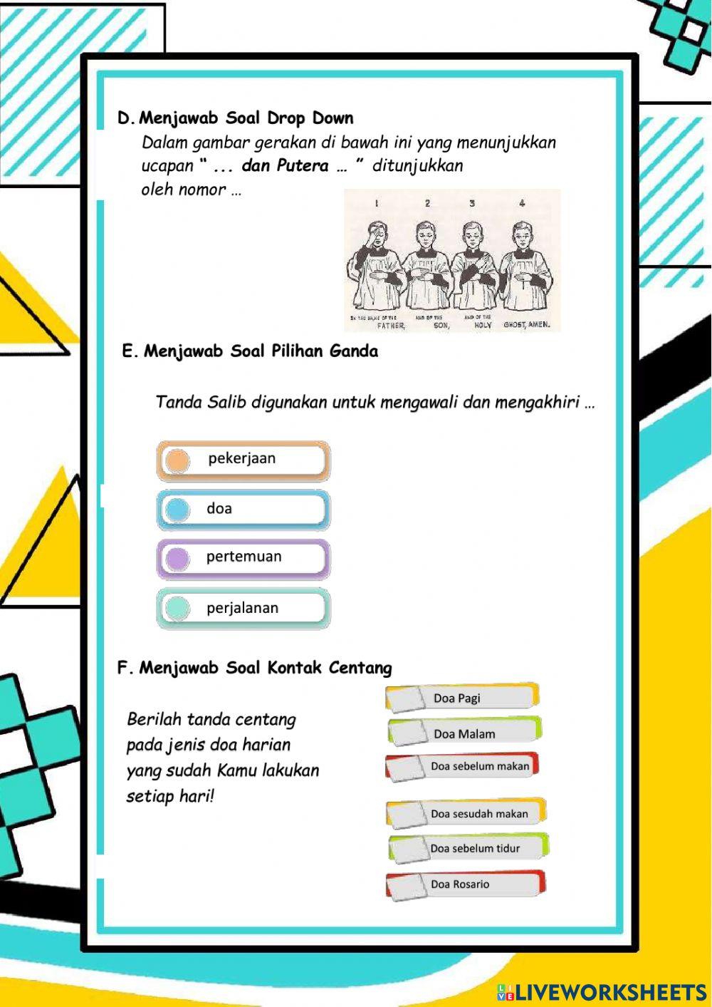 PAkat Kelas 1 Pelajaran 3 Tanda Salib