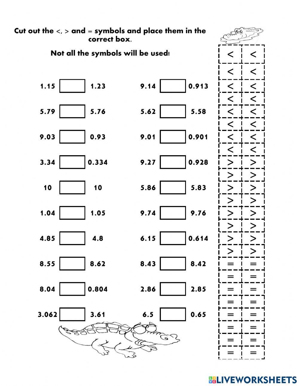GreaterThan LessThan or Equal worksheet Live Worksheets GreaterThan LessThan or Equal worksheet Live Worksheets