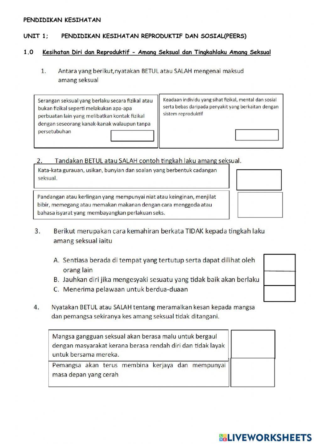 Pendidikan Kesihatan Diri dan Reprodukktif