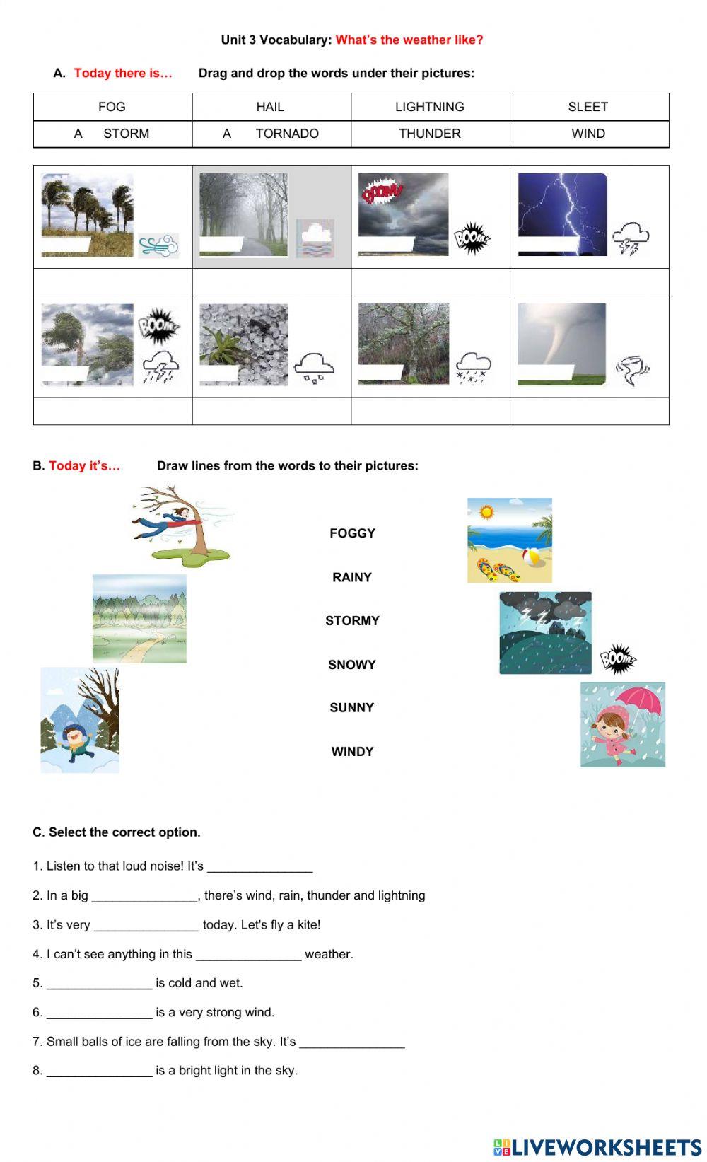 Vocabulary:What's the weather like?