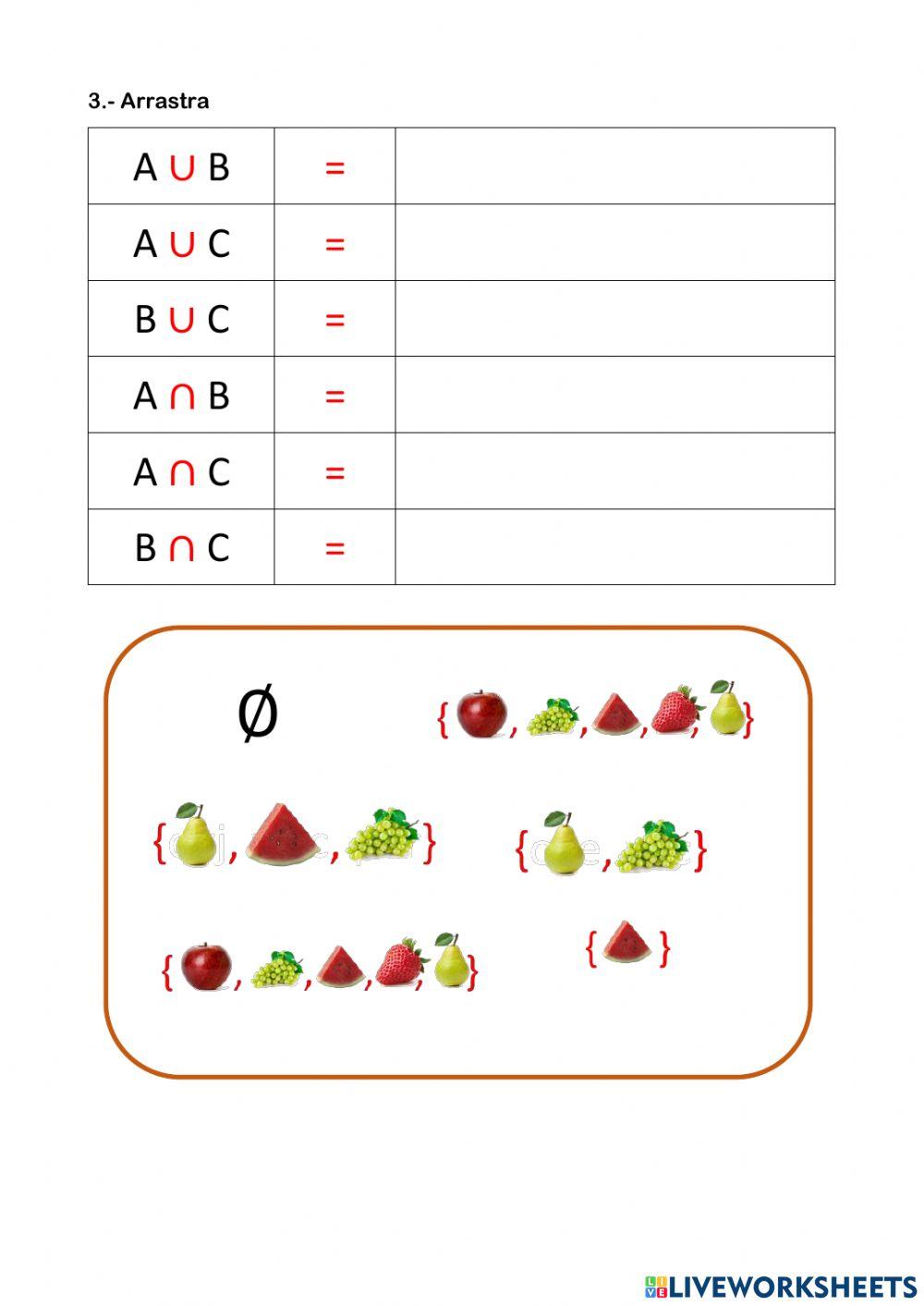 Unión e intersección de conjuntos