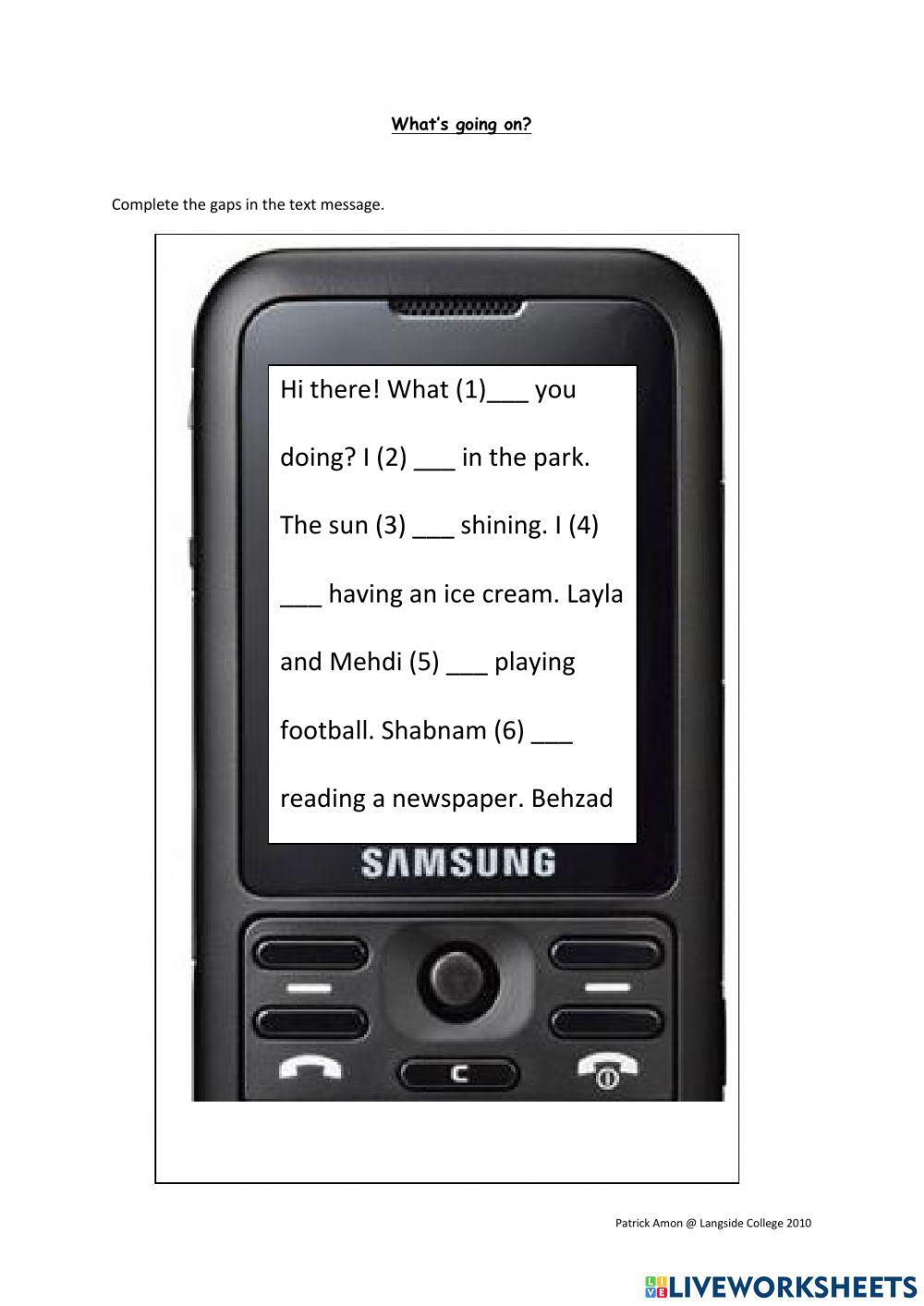 Reading a text message and writing a  text message