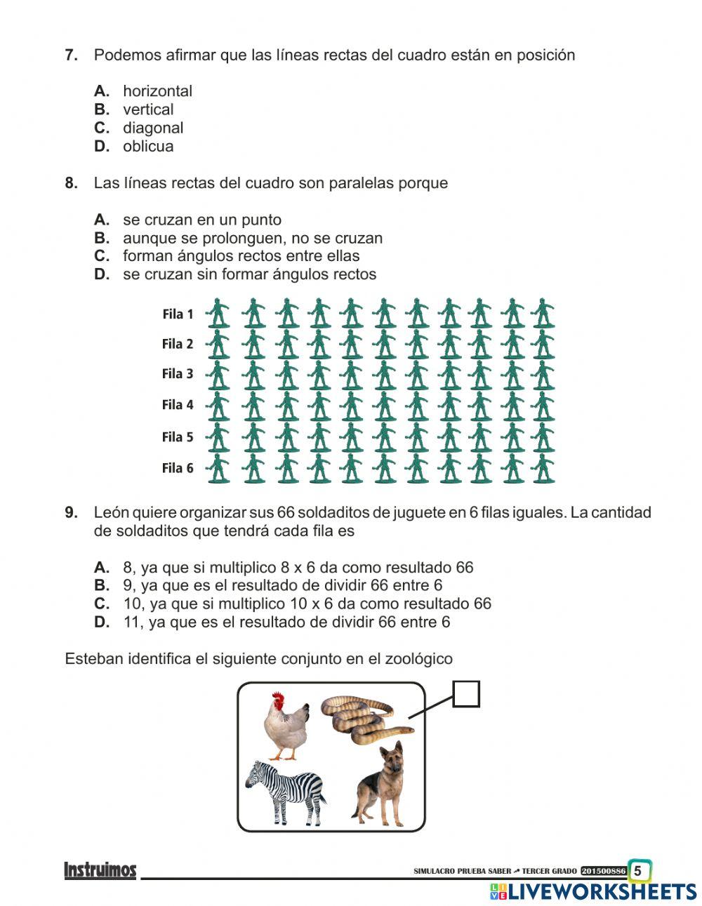 Prueba saber matemáticas