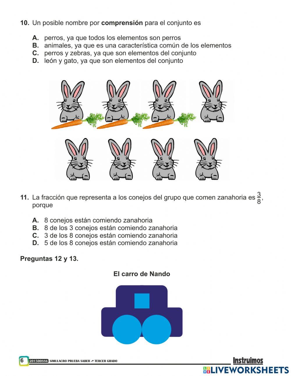 Prueba saber matemáticas