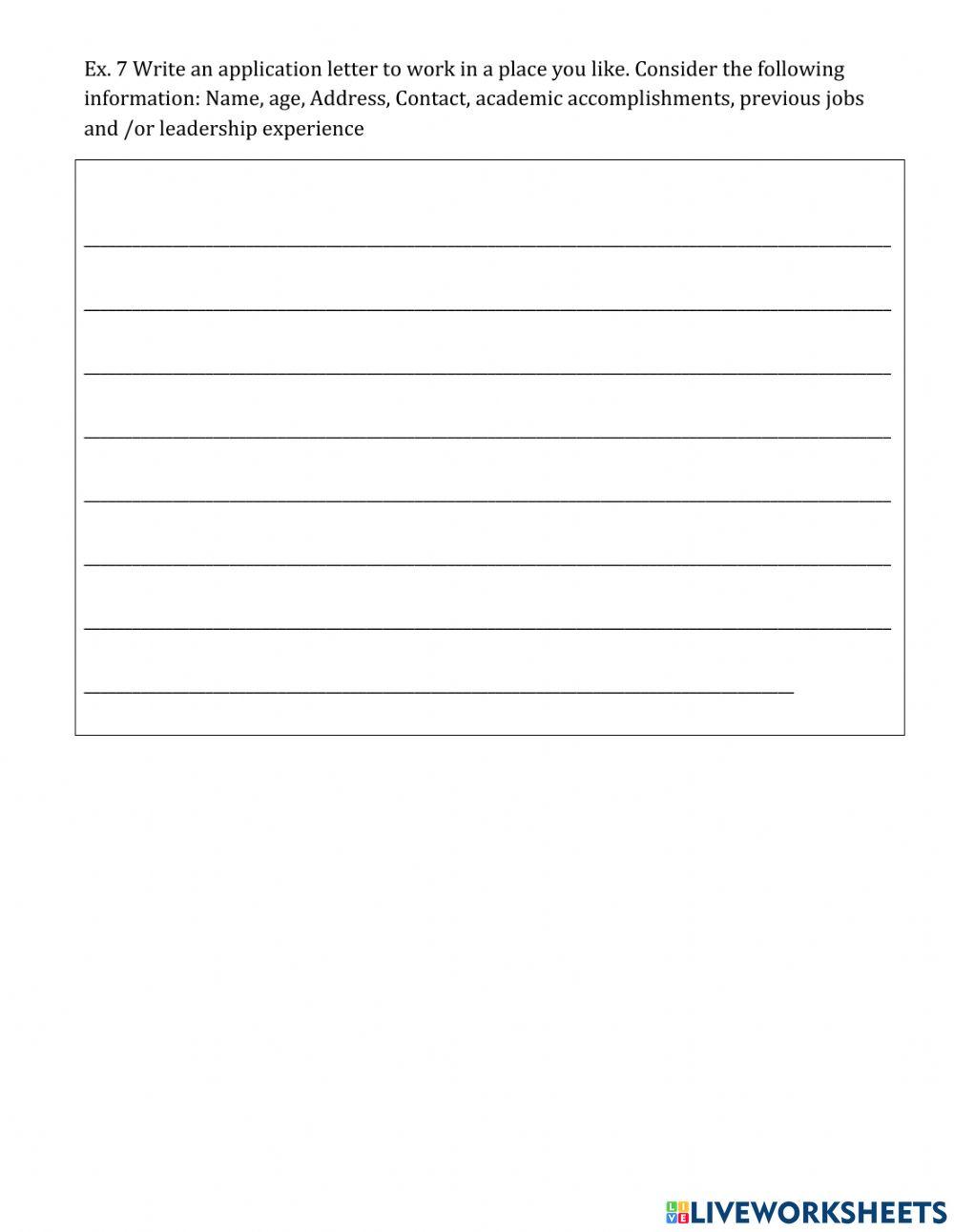 Application letter and resume