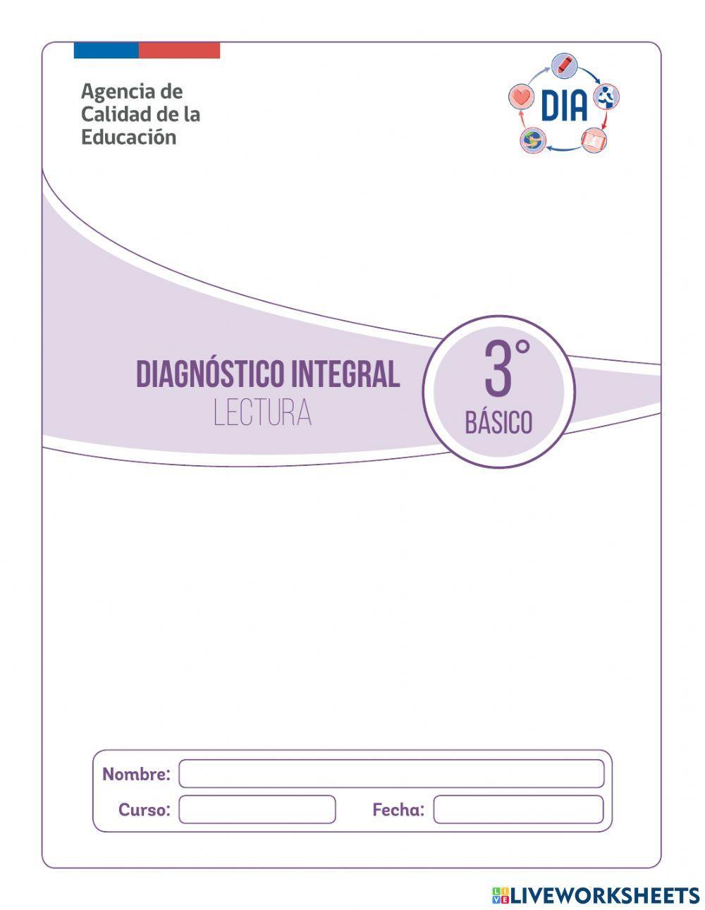 Diagnóstico Integral de Aprendizajes Lectura Diagnóstico Integral de Aprendizajes Lectura