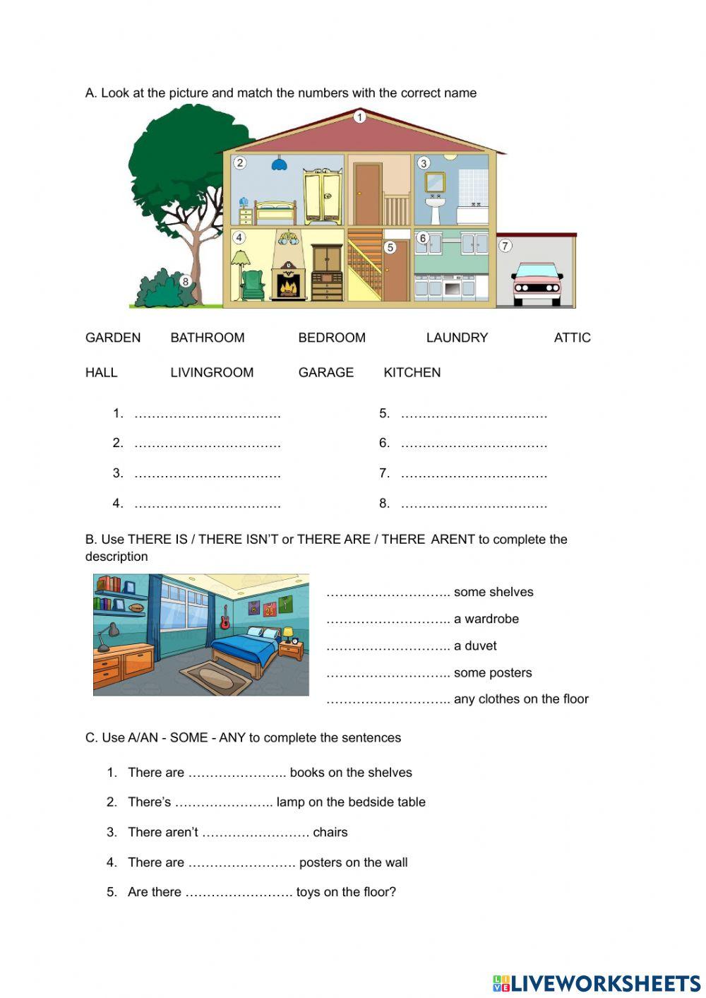 The House - There is -There are - Prepositions