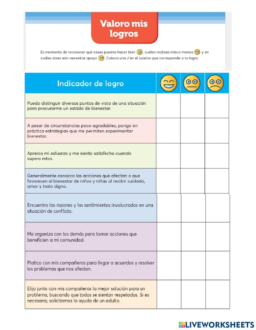 Mis logros en socioemocional