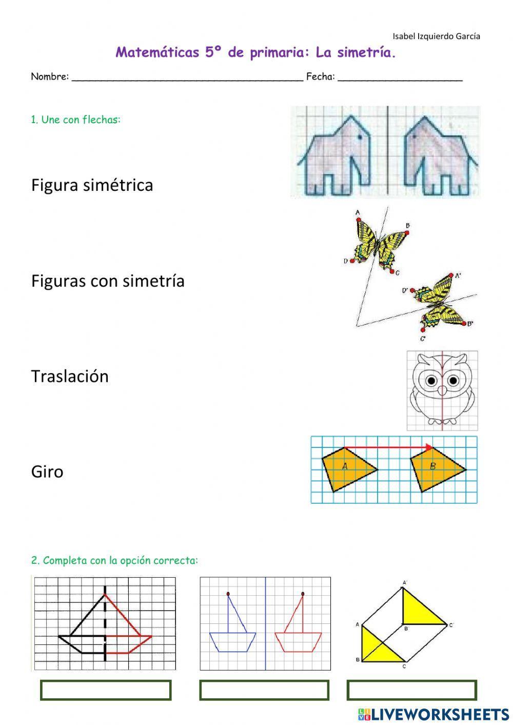 Matemáticas 5º primaria simetría
