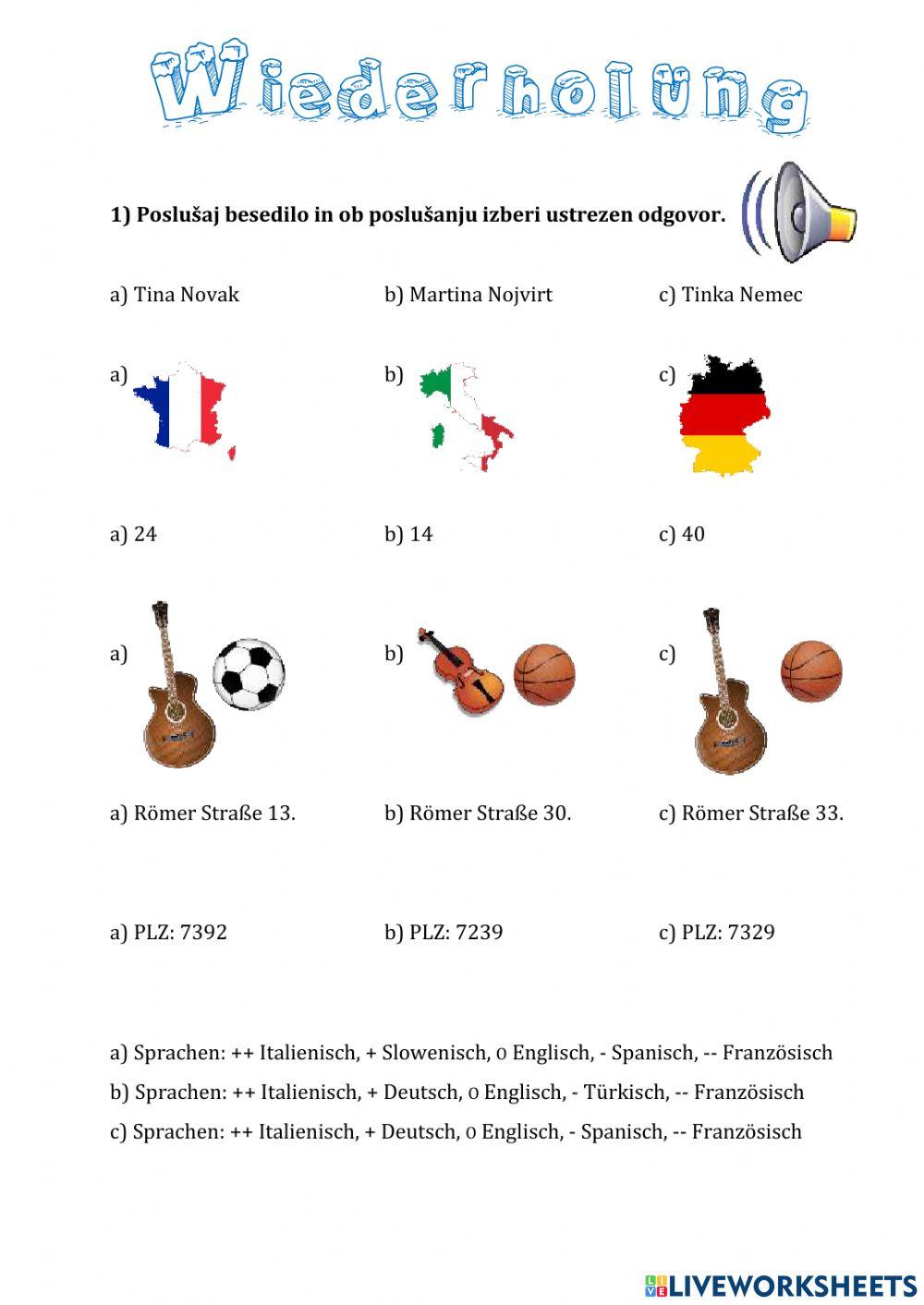Wiederholung - HÖREN