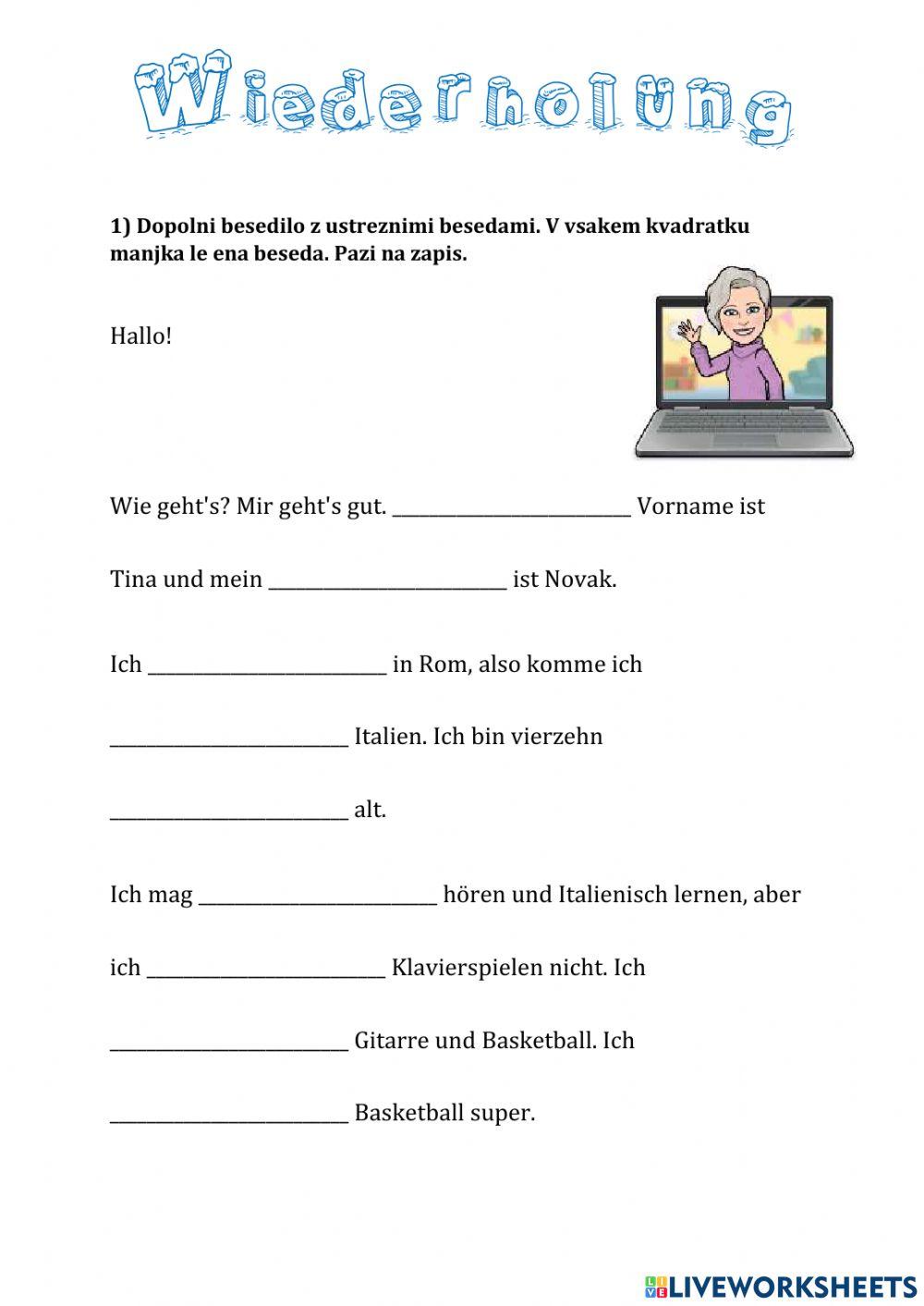 Wiederholung - SPRACHGEBRAUCH