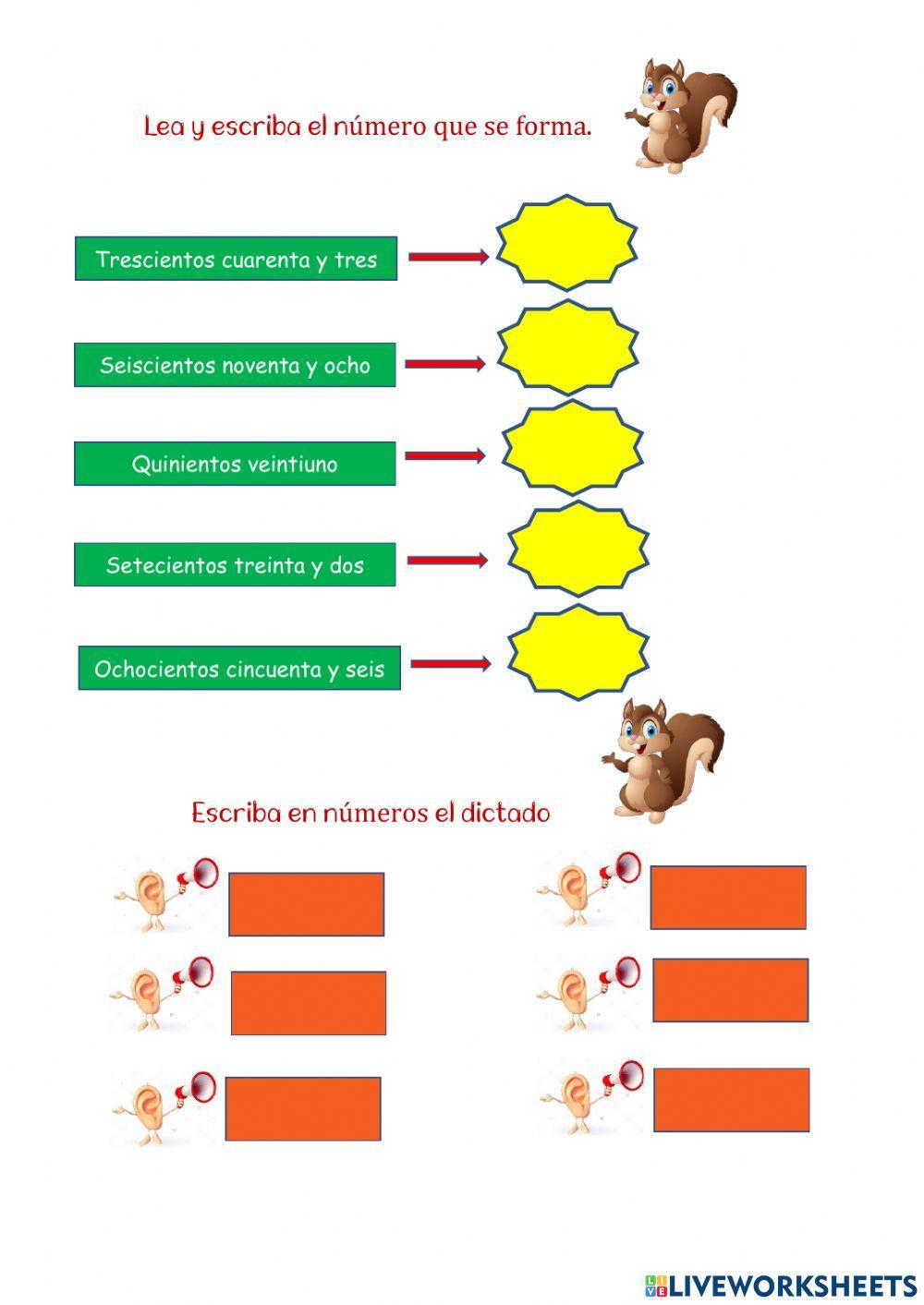 Lectura y escritura de números
