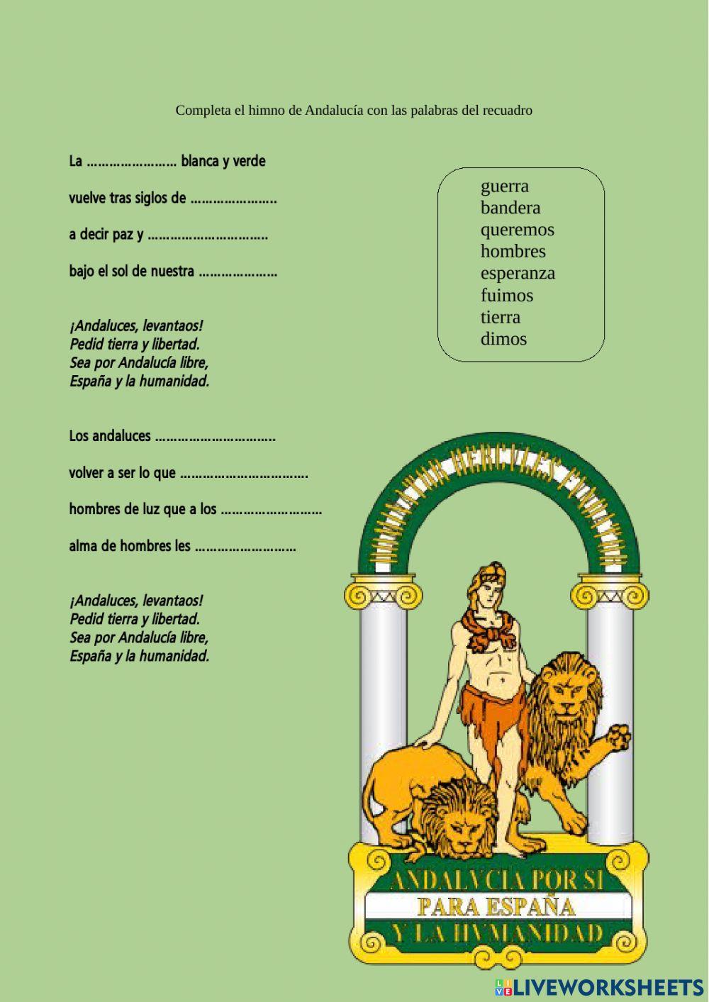 Completa el himno de Andalucía