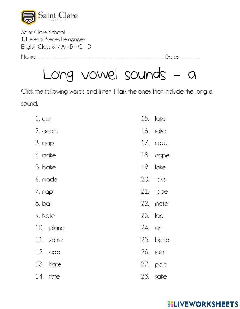 Long vowel a