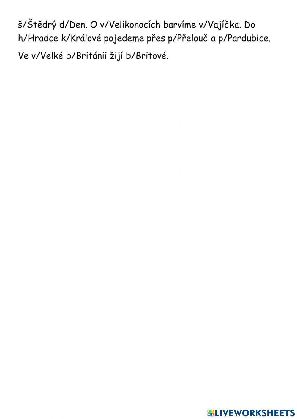 Podstatná jména - opakování