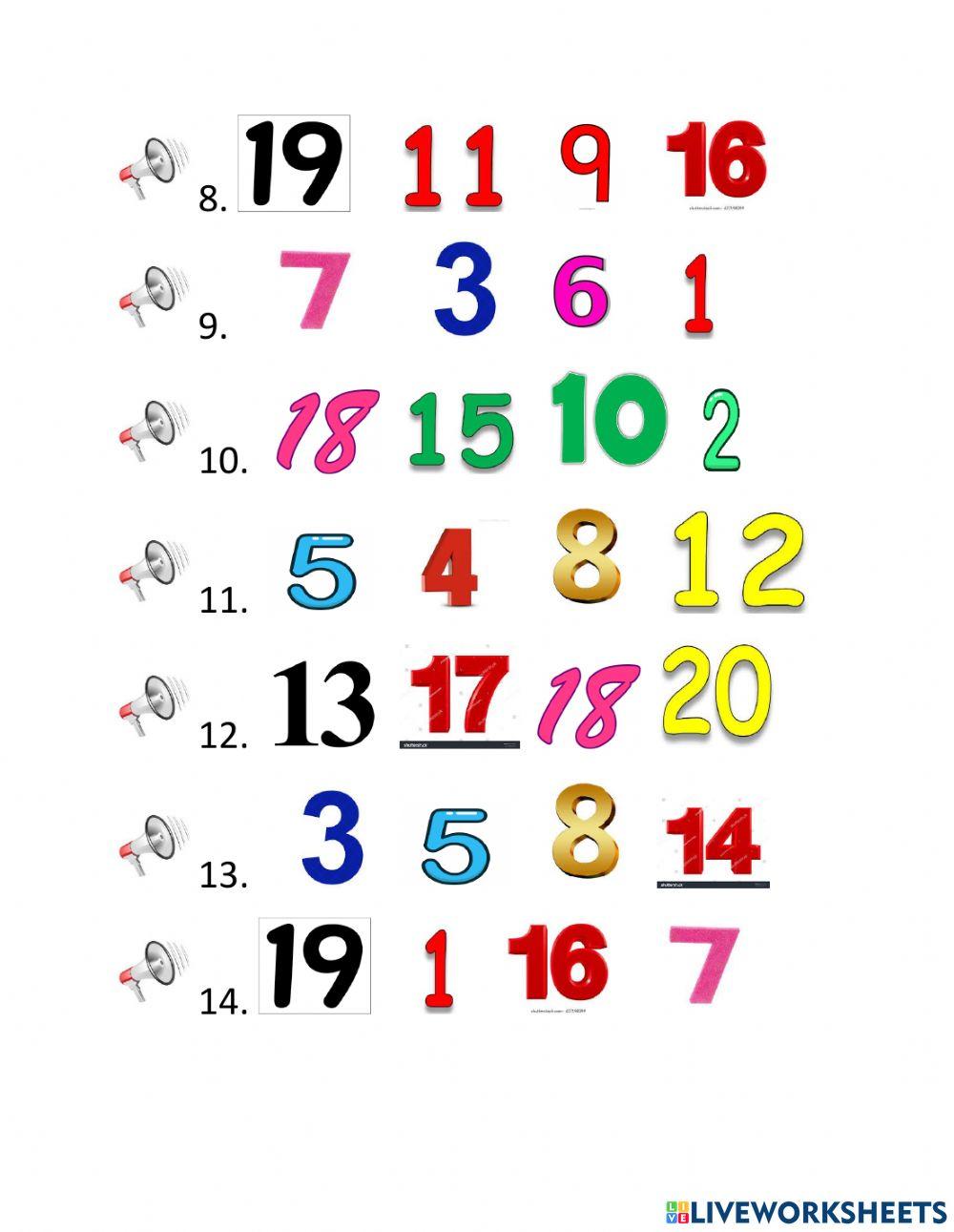 Number recognition Number recognition