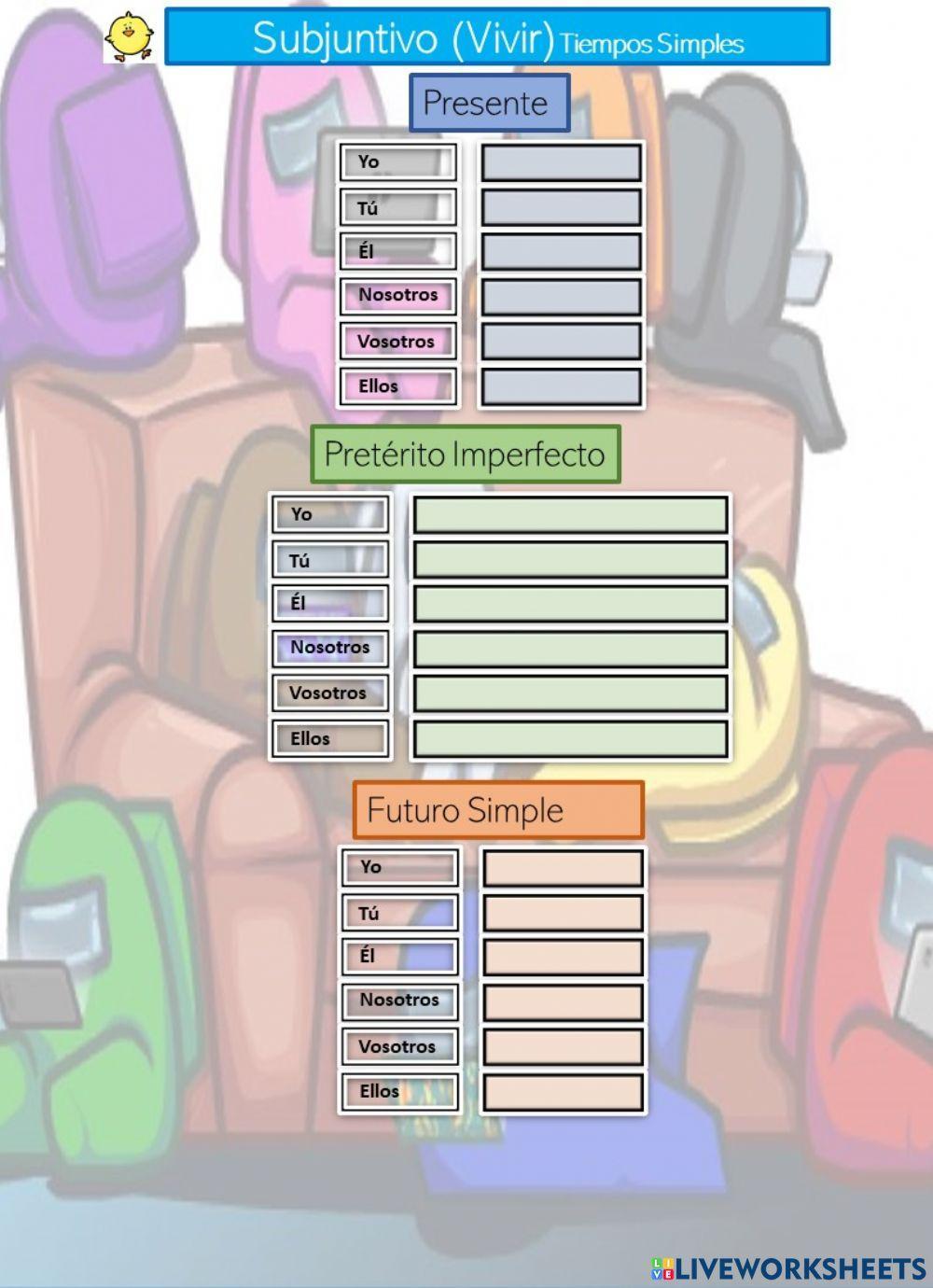 Verbo Vivir 2ª Conjugación Modo Subjuntivo Tiempos Simples