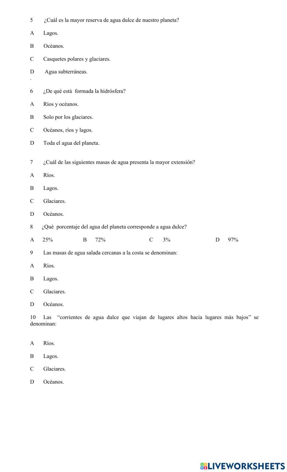 Agua dulce y agua salada