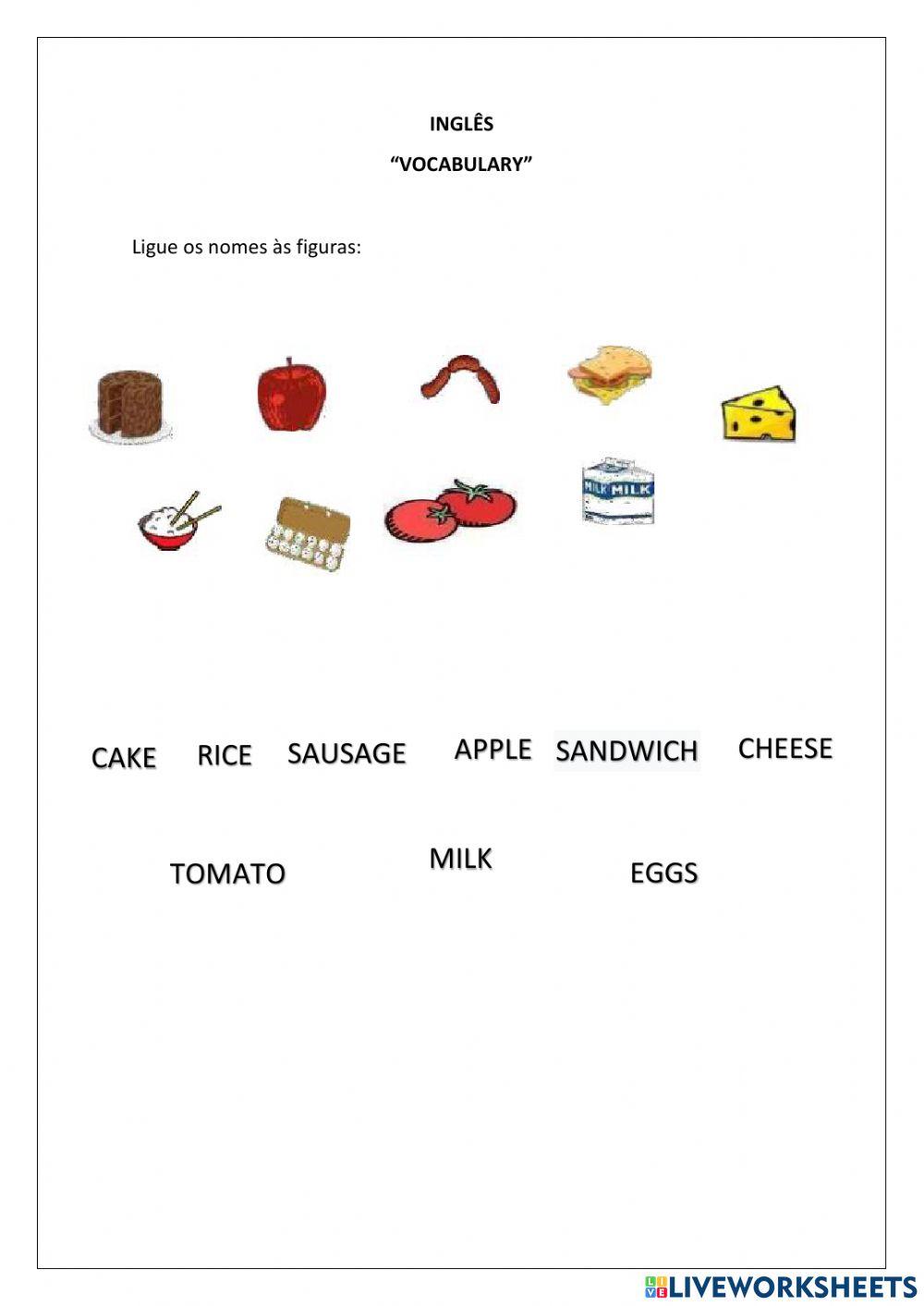 Vocabulário Alimentos