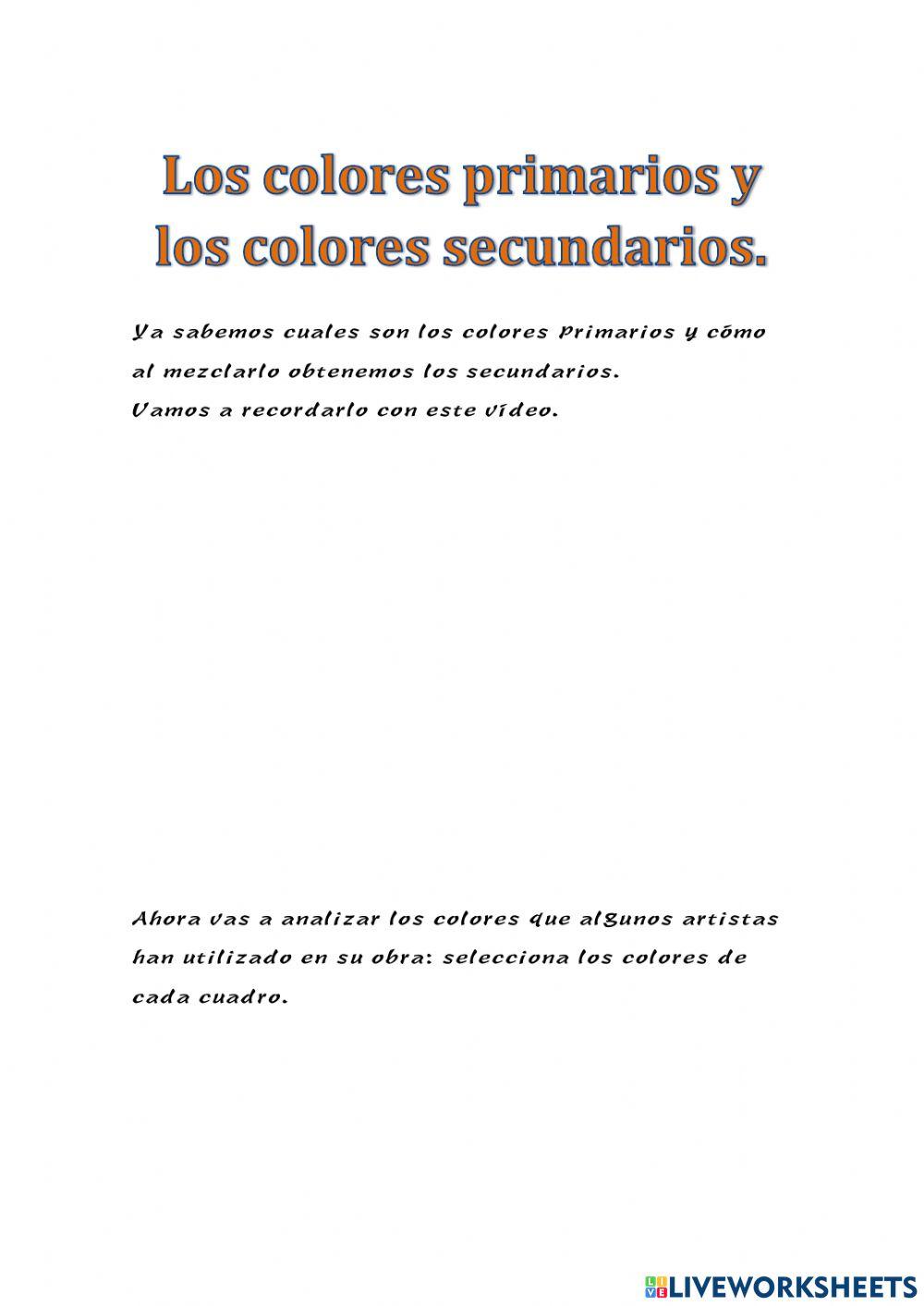 Colores primarios y secundarios.