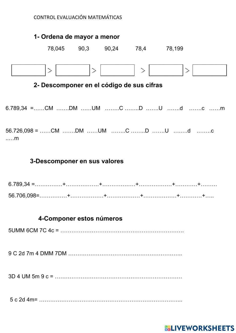 Examen Matemáticas 2º Trimestre