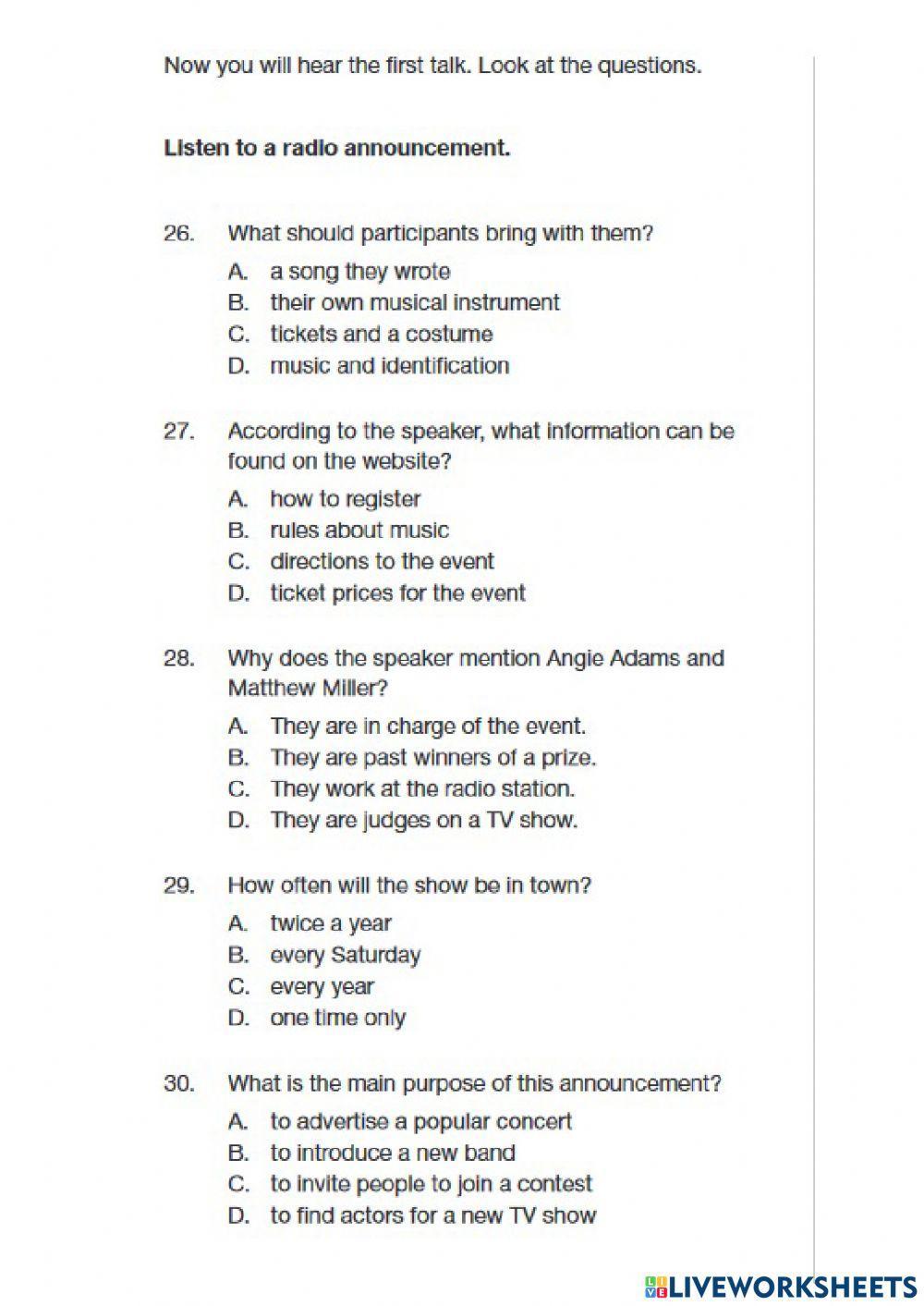 Ecce sample 2021 listening