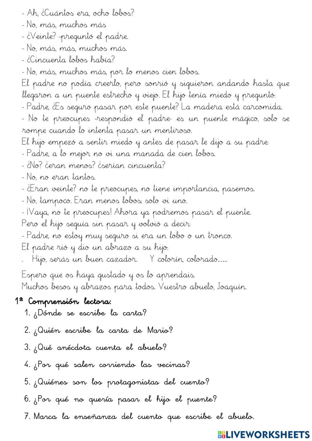Comprensión lectora 3º EP 14- pronombres, polisémicas hue- hie