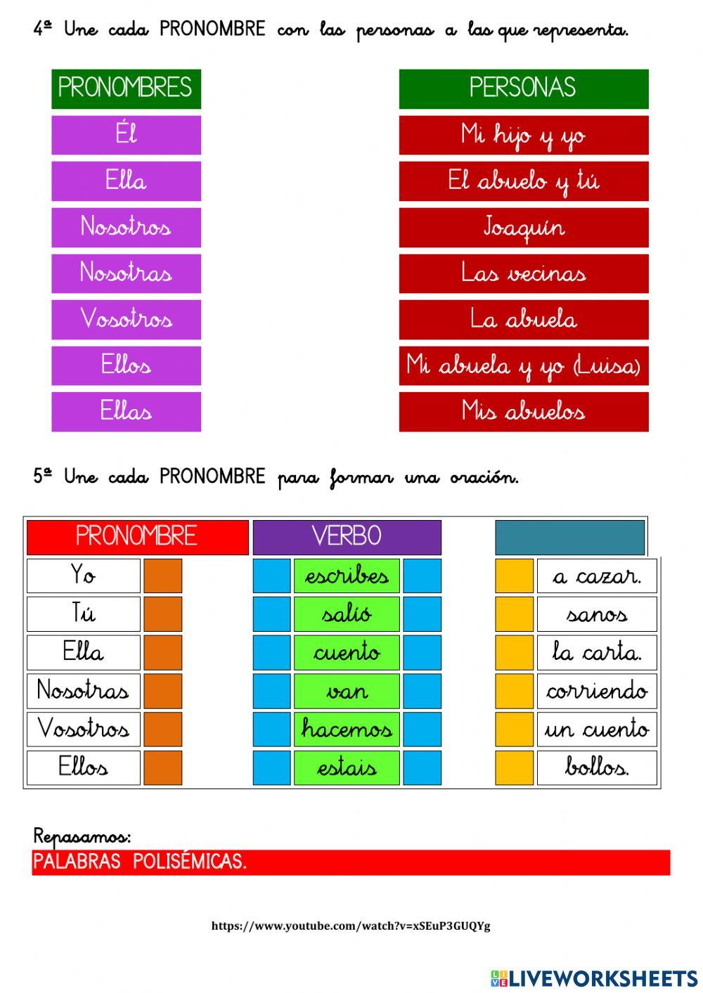 Comprensión lectora 3º EP 14- pronombres, polisémicas hue- hie