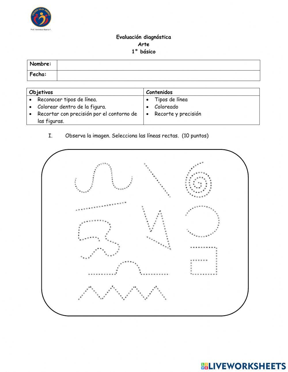 Evaluación diagnóstica Arte Primero básico Evaluación diagnóstica Arte Primero básico