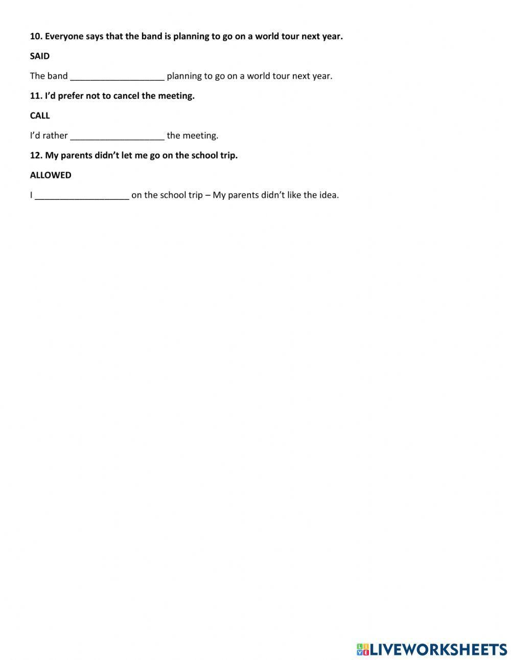 Sentence transformation