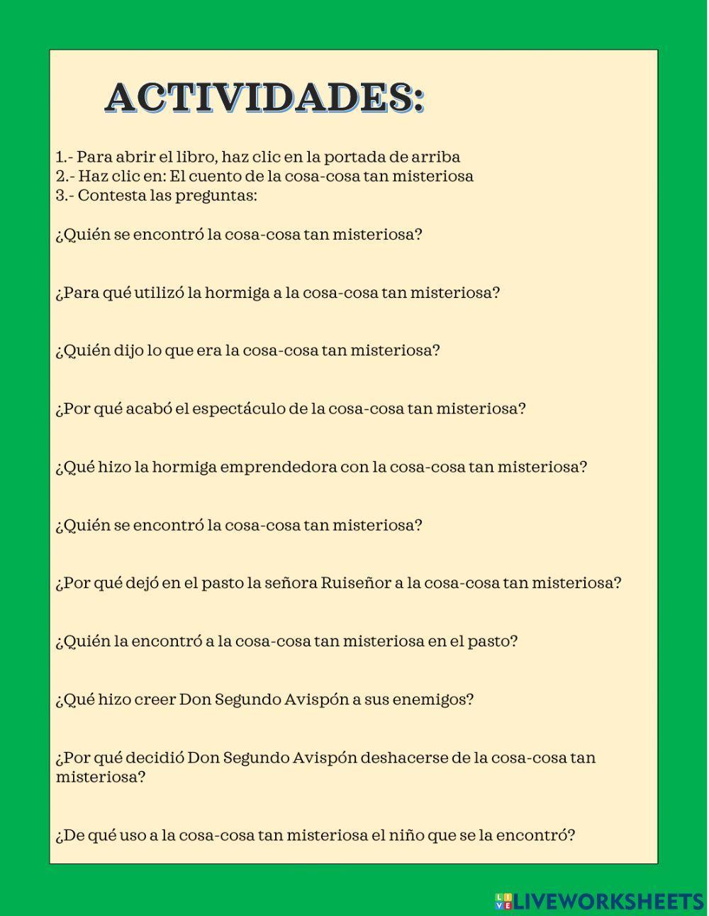 El cuento de la cosa-cosa tan misteriosa