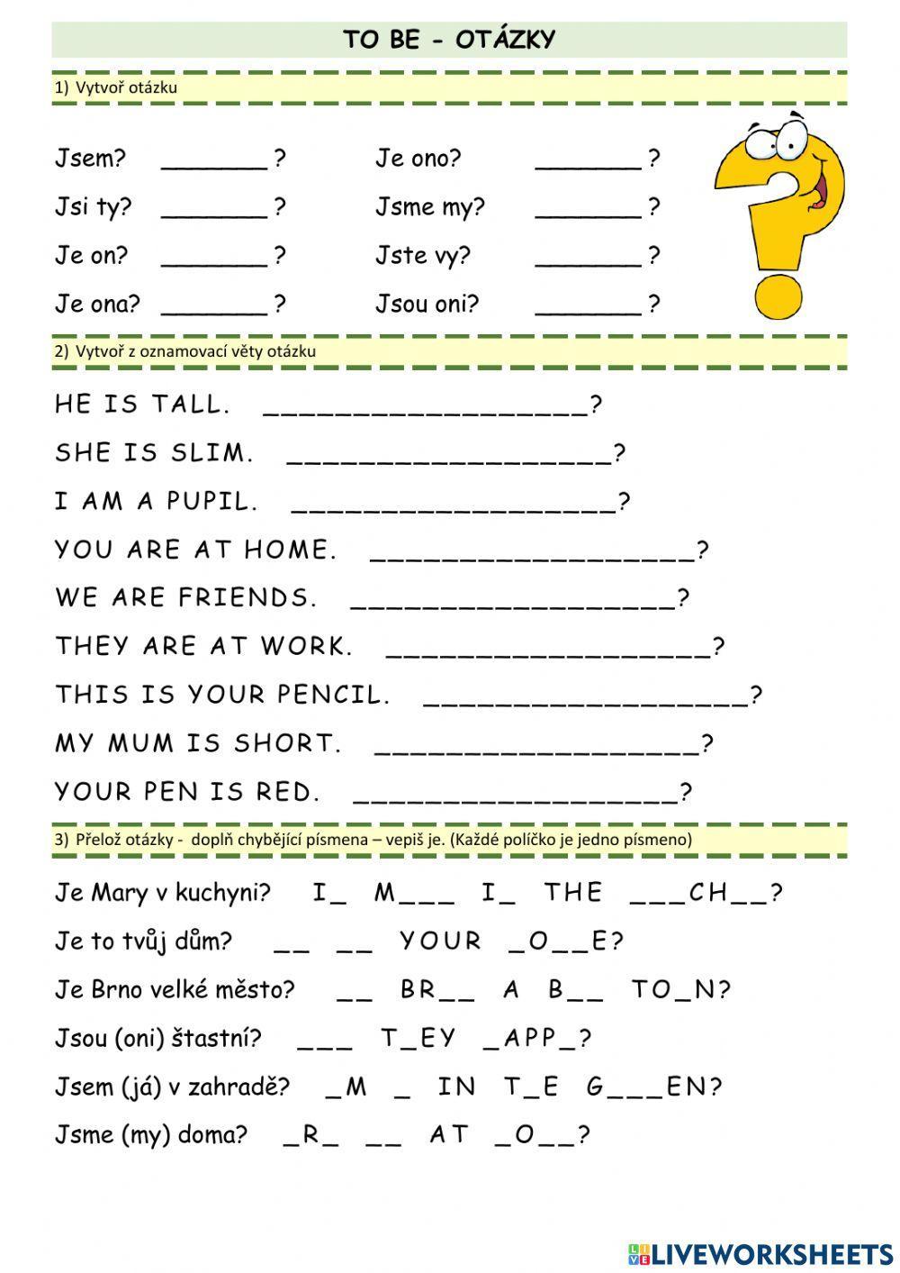 EN - To BE - otázka