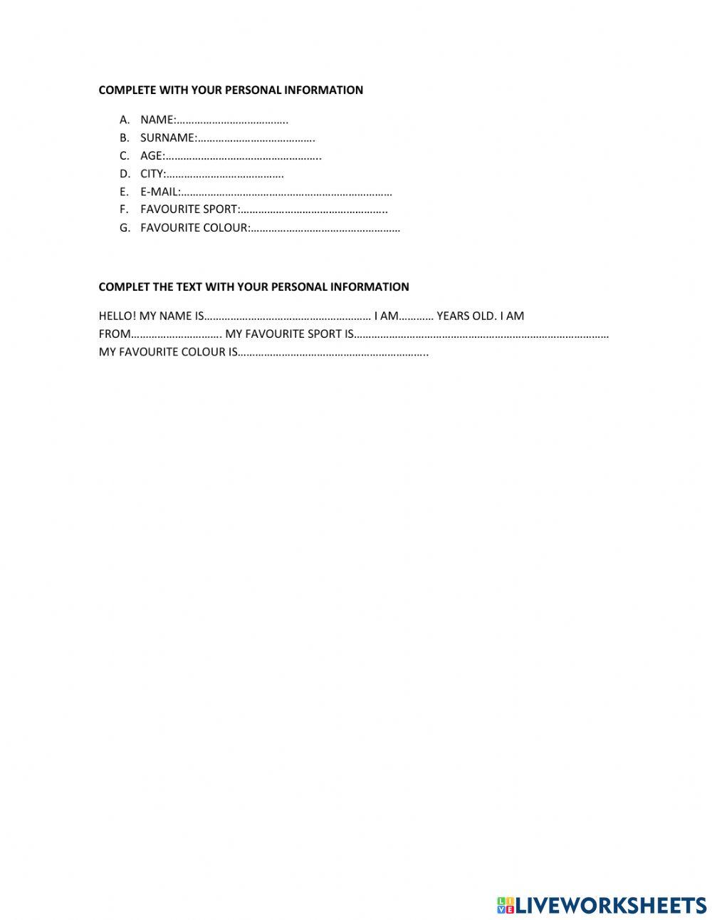 Personal information