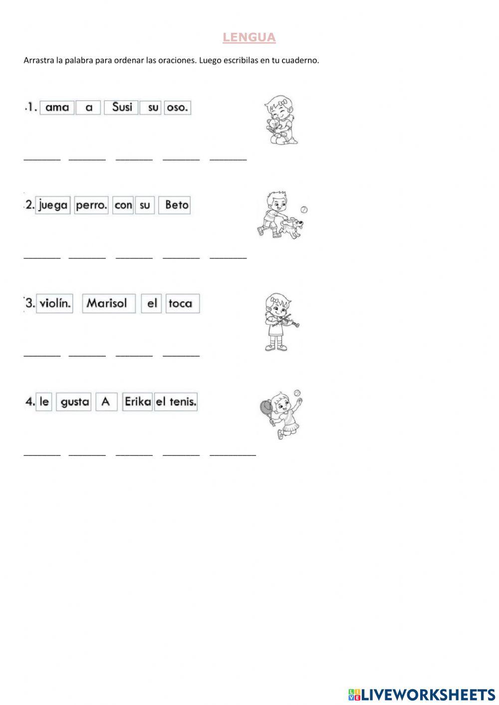 Ordena las oraciones