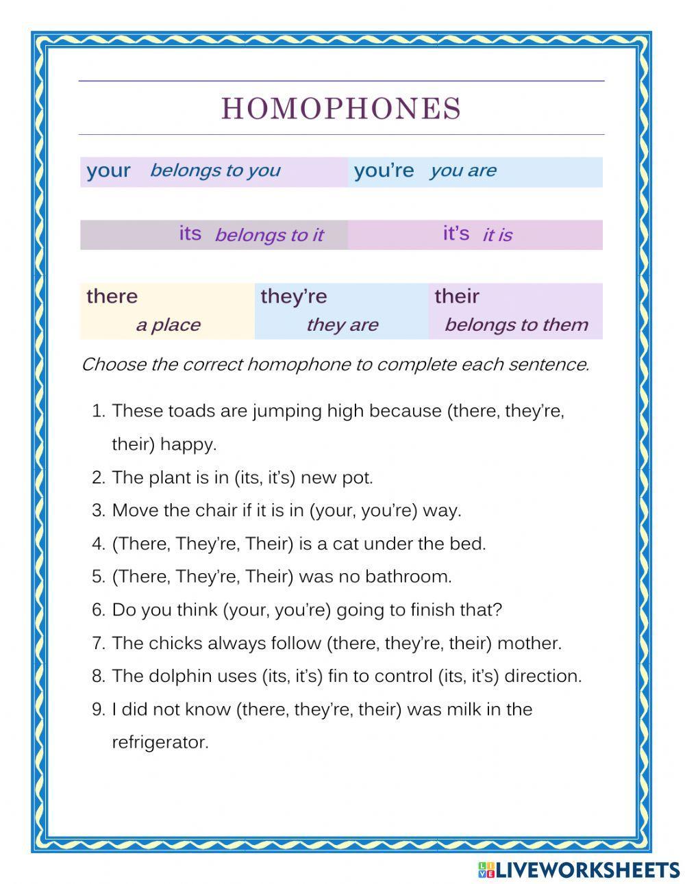 Homophones