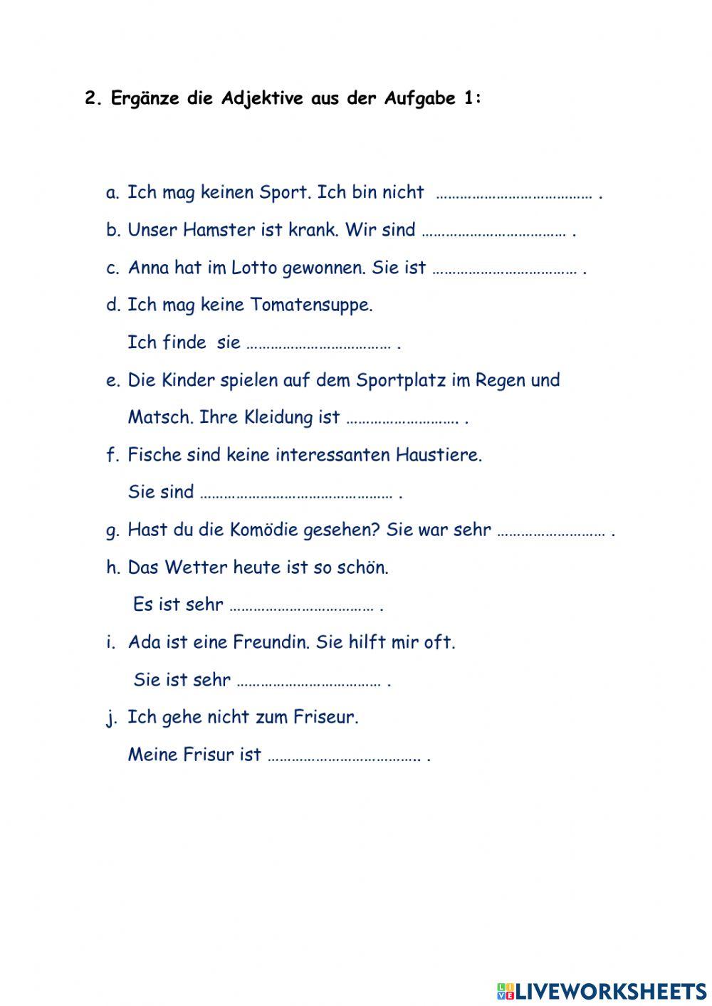 Adjektive - ig, - lich