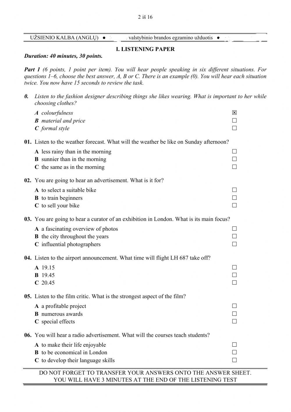 Listening practice State exam worksheet | Live Worksheets