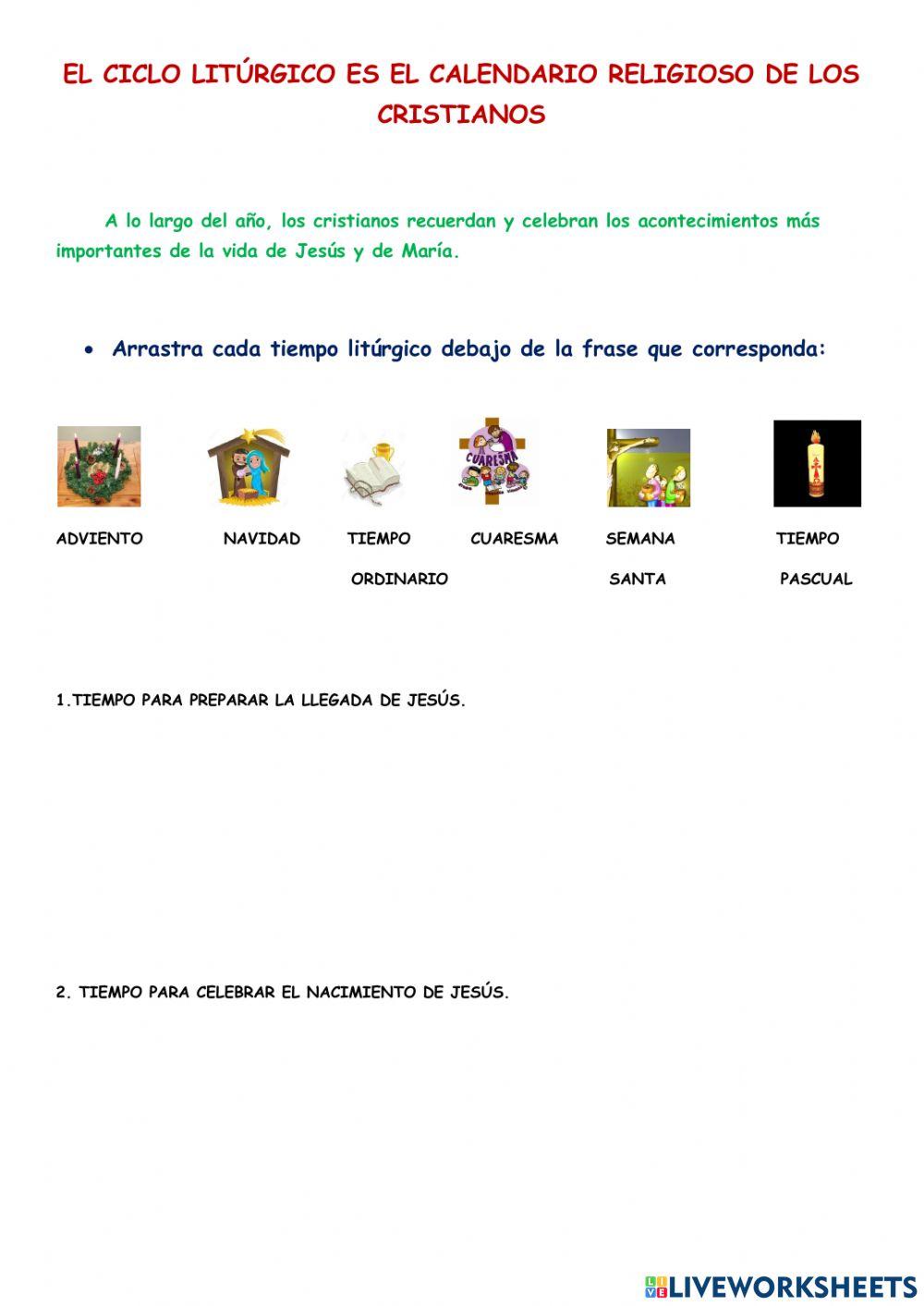 El año litúrgico .2ª primaria El año litúrgico .2ª primaria