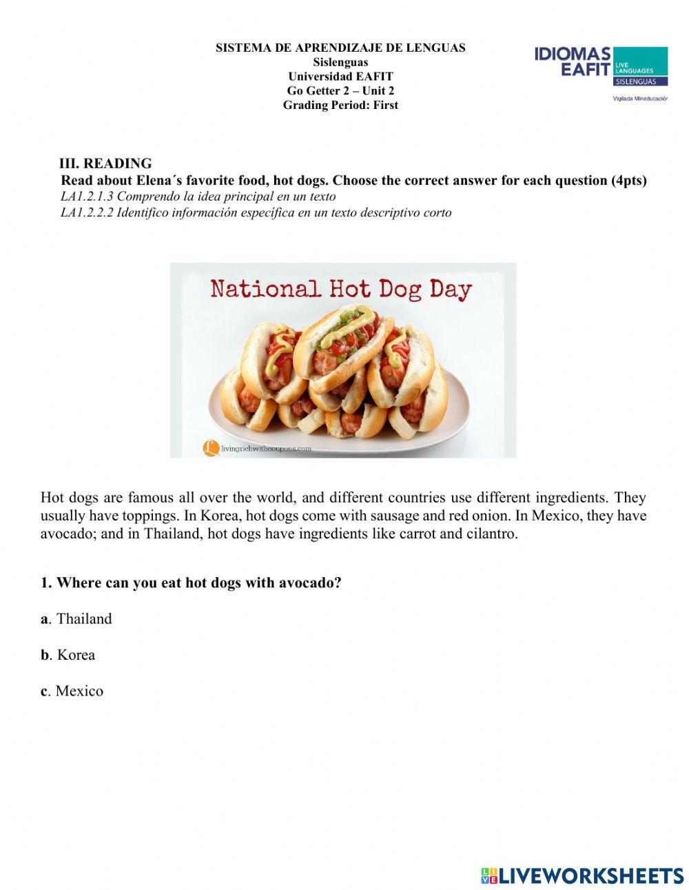 Go Getter 2 Bimestral Unit 2