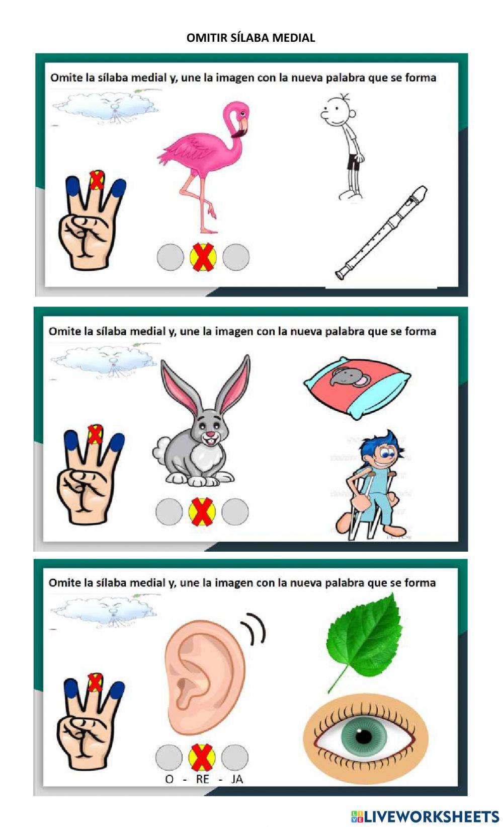 Omisión sílaba medial