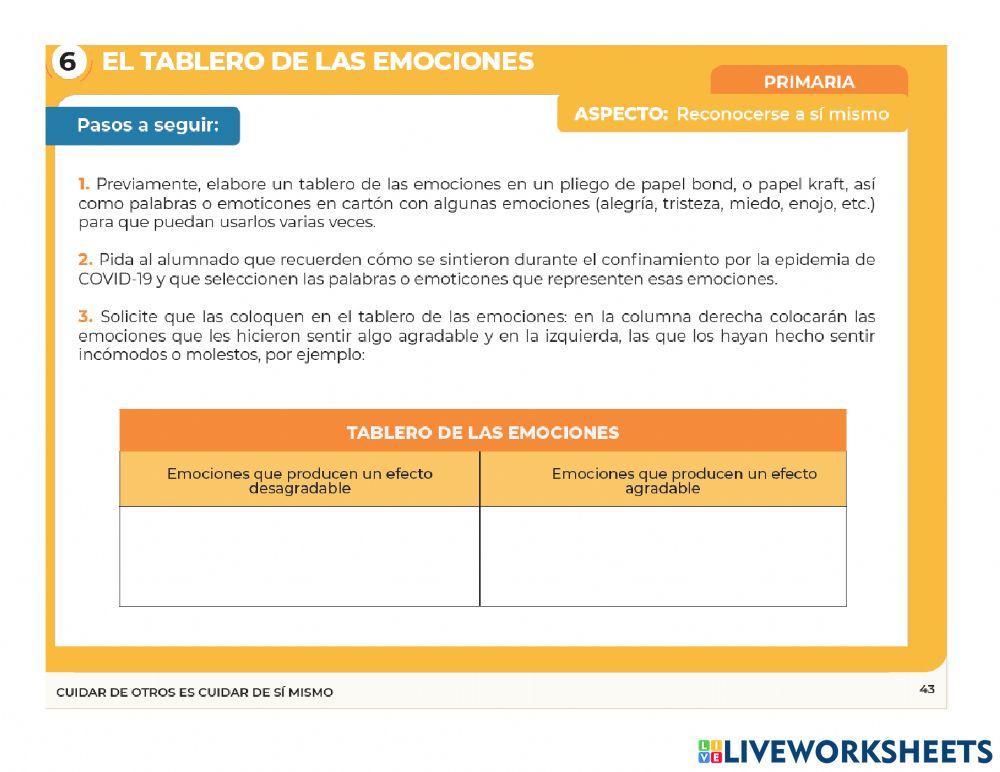 Tablero de emociones