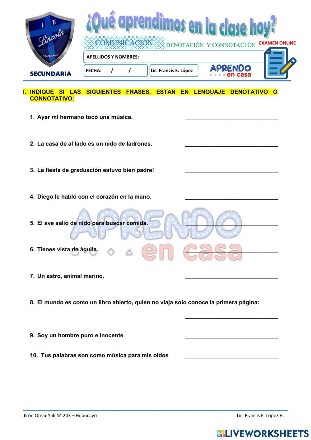 Prac. de connotación y denotación