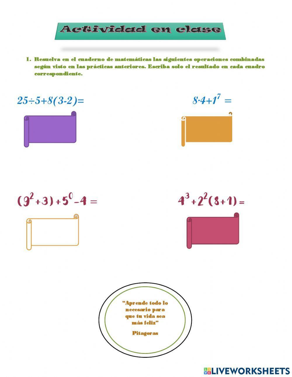 Operaciones combinadas